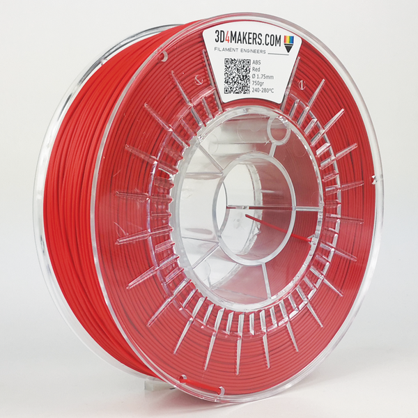 ABS Filament 3D printing Red 3D4Makers