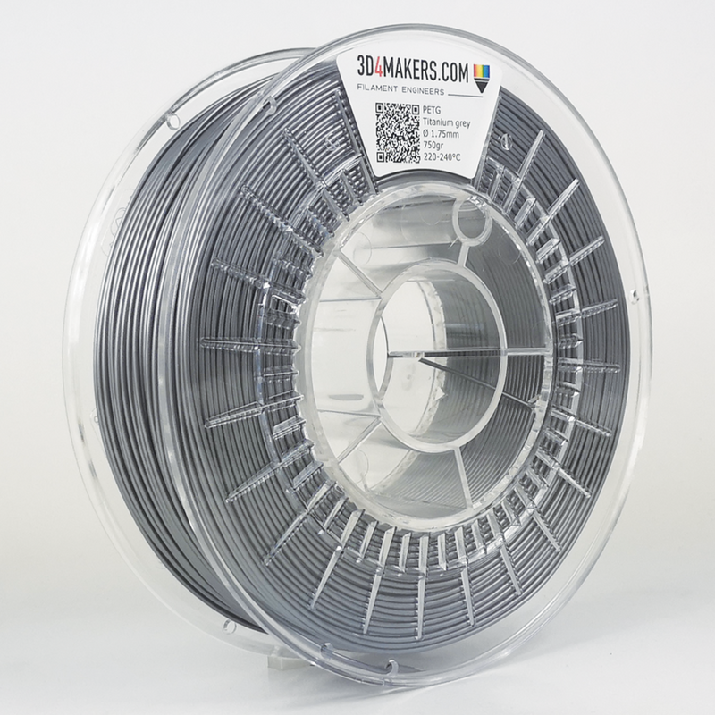 PETG Filament 3D printing Titanium Grey 3D4Makers